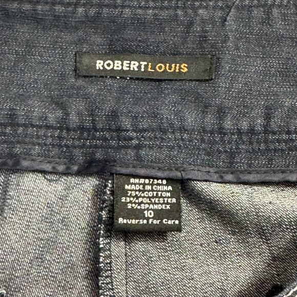 ROBERT LEWIS Women’s Size 10 Dark Wash Wide Leg Denim-Look Pants - Picture 3 of 7